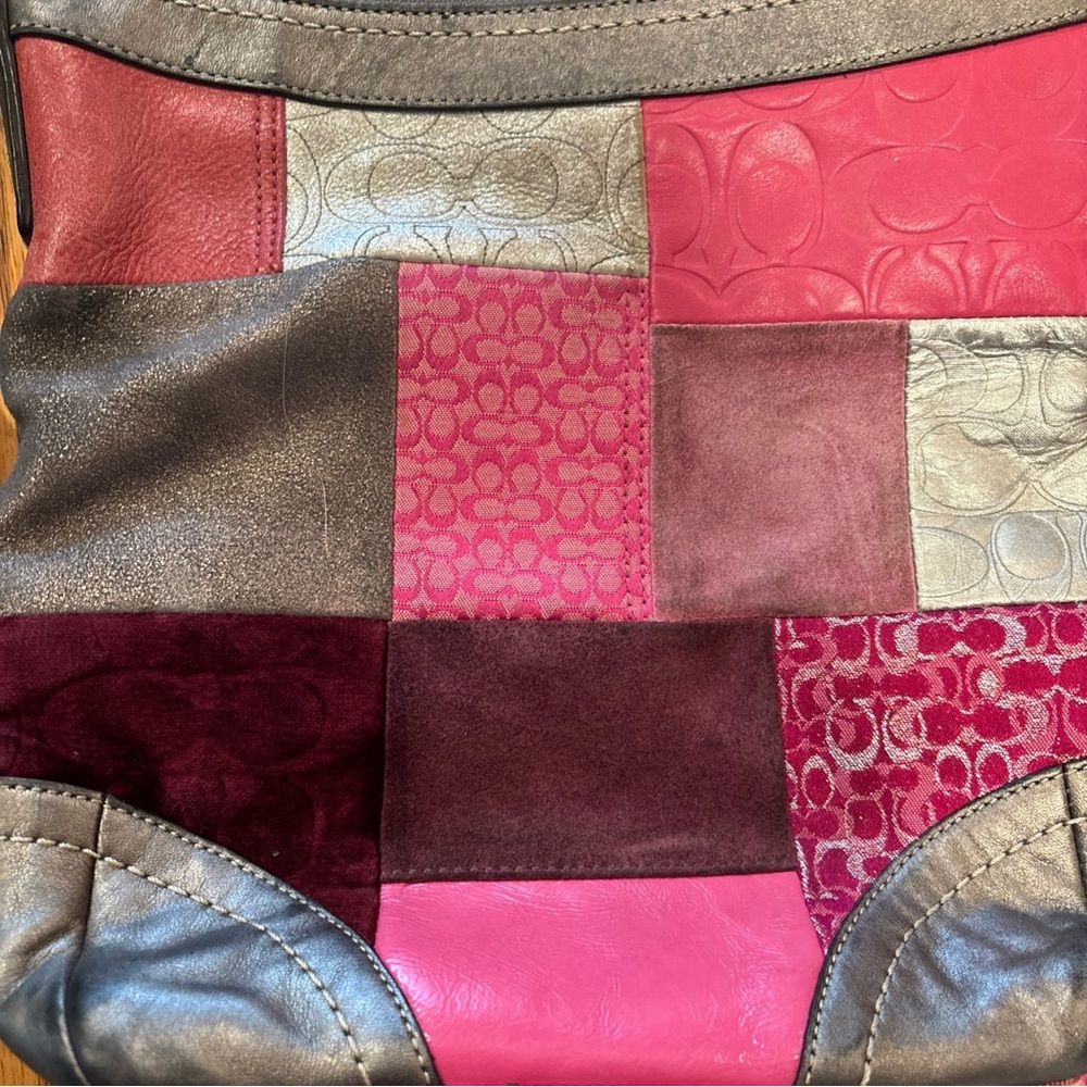 Coach Patchwork Leather & Fabric Crossbody - Pink… - image 4